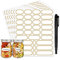 JaoNanl Spice Labels Stickers, Pack of 192 Waterproof Pantry Labels for Mason Jars, Food Containers, Spice Jars, Storage Bins, Bottles, Kitchen Labels with Marker Pen - 4 Sizes(Gold)