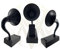 Gramófono náutico hermoso acabado negro | Gramófono para teléfonos inteligentes amplificador de música altavoz | Decoración de mesa/escritorio/hogar/oficina regalo para el día del padre