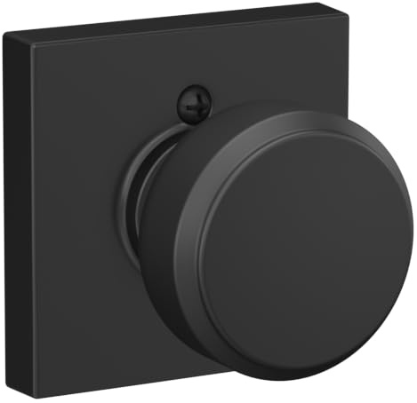 Schlage F170 BWE 622 COL Bowery Knauf mit Collins Trim nicht drehbarer Dummy-Türgriff, mattschwarz