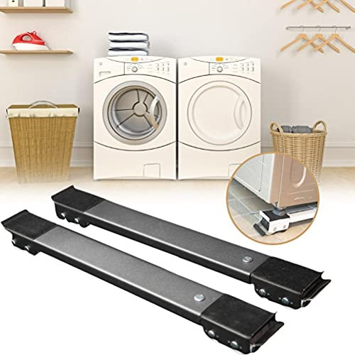 WINBST Washing Machine Stand, Metal Plate Adjustable Mobile Fridge Base, Non-Slip Washing Machine Base with 24 Wheels for Refrigerator Washing Machine Cabinet Sofa 50 x 6 cm