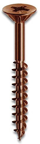 Mustad FRASCHE-530435 Viti Panel-Vit Parzialmente Filettata Bronzata Testa Piana, 5 x 45 mm, 200 Pezzi, Argento