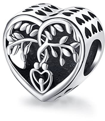 Bead Charm Argento Sterling 925 Compatibili con Pandora, Charm Albero della vita per Bracciale Europeo, Regali per Donna