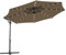 Green Bay 3M Taupe Cantilever Banana Parasol with Crank Handle and LED Lights for Outdoor Garden Sun Shade