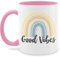 Tasse Tassen 325ml - Statement - Boho Regenbogen Good Vibes - 325 ml - Rosa - sprüche kaffeetasse statements kaffetassen statement-tasse mit groß kakao