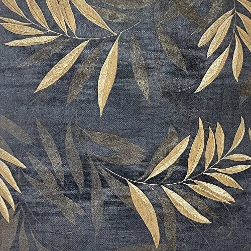 Arthouse Luxury Leaf Navy Champagne Wallpaper 299301 - Heavyweight Vinyl