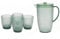 Cambridge COMBO-7983A Fete Essgeschirr Im Freien - 5-teilig Krug und Trinkgläser-Set, BPA-frei Kunstoff Wassergläser mit Karaffe, Grun Diamant-Design, Freien Partys, Ferienhäuser, Picknicks und Campen