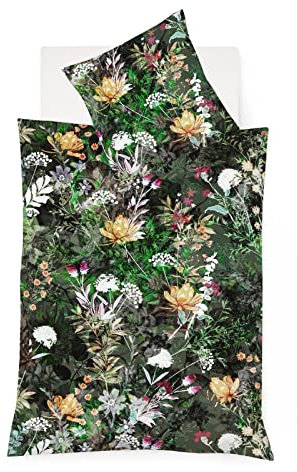 fleuresse Mako-Satin Bettwäsche Bed Art S Coffs eukalyptus 1 Bettbezug 135 x 200 cm + 1 Kissenbezug 80 x 80 cm