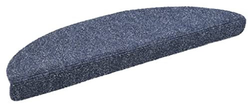 homiuse 15 STK. Selbstklebende Treppenmatten Nadelvlies 56x17x3 cm Blau Treppenstufen Matten Modern Stufenteppich Stufenmatten Innen Treppenstufen Antirutsch Treppenstufen Schutz Warm & Komfortabel