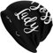 Boss Lady Weiß Schwarz Beanie Chemo Mütze Krebs Kopfbedeckung Strickmützen Baggy Slouchy Schal Mütze für Erwachsene Frauen Männer