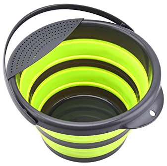 Peosevi Cubo Plegable con Asa - Contenedor Waterpot para Espacio al Aire Libre 4L / 10L para Lavado de Autos y Trapeador