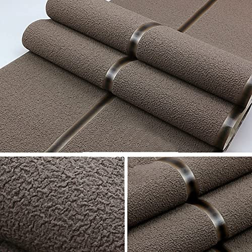EEYZD Dicke Vliestapete aus Wildlederimitat, Moderne 3D-Tapetenrolle mit Flock, Nicht selbstklebend, geeignet für Schlafzimmer, Wohnzimmer, TV-Hintergrund,Braun,0.53m x 10m