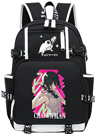 XSLGOGO Chainsaw Man Pochita Denji Makima Backpack Kids Cartoon Anime School Bag Boys Girls Teens