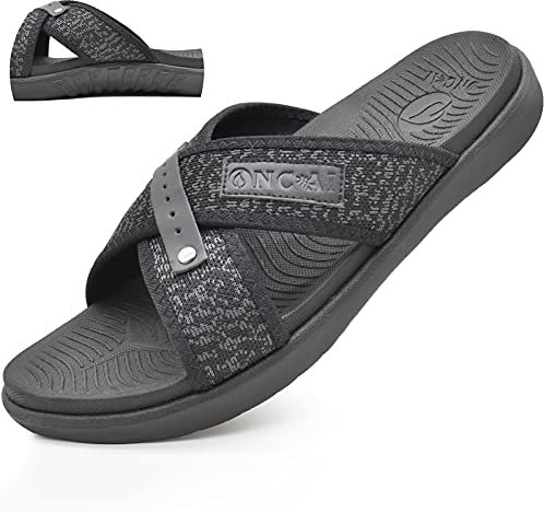 ONCAI Mens Criss Cross Sandals Black 40EU