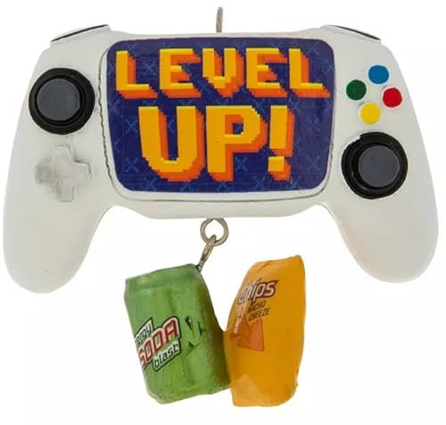 Weihnachtsbaumschmuck mit Game-Controller und Snacks, Weiß