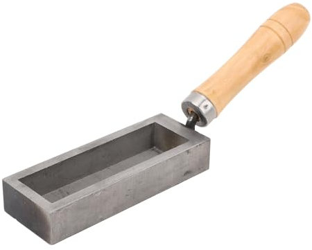 Gold Bar Loaf Cast Iron Ingot Mold, Gold Silver Ingot Gold Bar Casting Mold with Wood Handle, for Melting Refining Smelting Pouring Casting Gold Silver Copper Iron