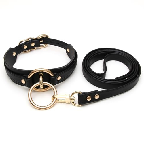 lalatia Damen Halsband O Ring Kunstleder Choker Halskette
