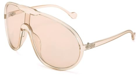 COASION Übergroße Sonnenbrille Damen Herren Große Retro Unregelmäßige Neueste Stilvolle Schild Pilot Sonnenbrille UV400 Schutz Brille