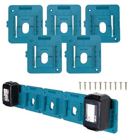 ohbien 5Pack Battery Holder for Makita 18V Battery Bosch, Makita Battery Holder Wall Mount Fit for BL1860 BL1850 BL1840 BL1830 with 10 Screws not Include Battery