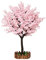 HTGO Künstlicher Kirschblütenbaum, Sakura-Baum, weinender Kirschbaum, künstliche Kirschblüten-Kunstpflanzen, künstliche Bäume mit echten Holzstämmen und lebensechten Blättern, Nachbildung, 1 x 0,6 m