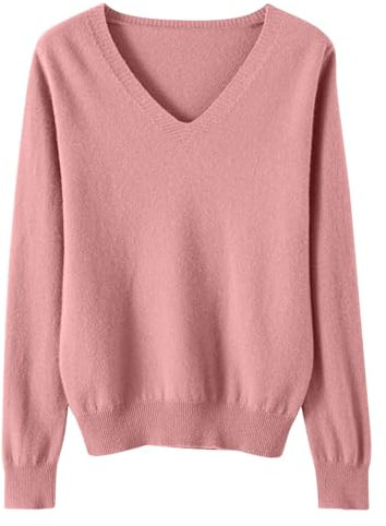 Jumpers for Women UK Clearance Women's Sweaters Casual Long Sleeve Shirts Ladies Tops Loose V Neck Knit Solid Pullover Sweater Jumper Tunic Tops Fall Sweatshirts