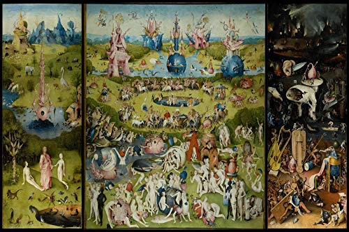 Jigsaw Puzzles for Adults 1000 Piece - The Garden of Earthly Delights Puzzle, Triptych Painting, Large Paper Poster Reference, Gift for Family
