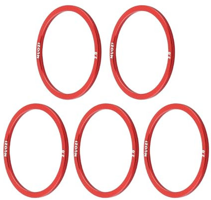 Sanmum 5 Stück Fahrrad Tretlager Unterlegscheibe Aluminium Legierung Schwungrad Nabe Spacer 1.5/2/2.5/3mm Für BB68 BB73 BB90 BB92 (Rot,DN 35,5mm; Dicke 2mm)