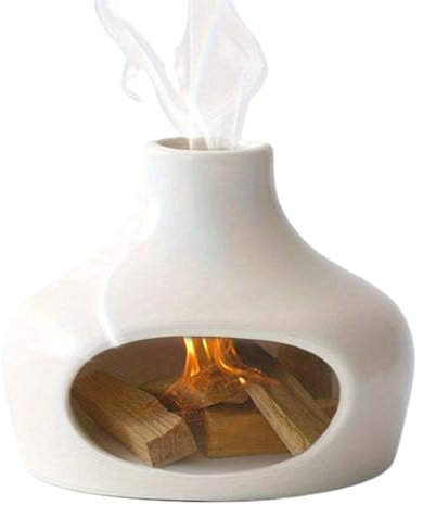 Quemador De Incienso para Chimenea, Quemador De Incienso De Cerámica, Plato De De Madera, Quemador De Incienso Decorativo, Soporte para Cono De Incienso, Receptor De Cenizas De Chimenea, DEC