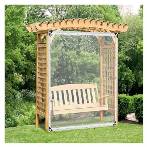ZHZHXR Bache de Protection Exterieur, Bache Protection Bois Transparente Imperméable, Pliable Rideaux de Pluie pour Jardins, Gazebo, Pergola (4x6m)