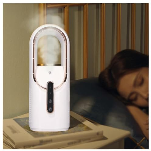 BesBet Ventilatore Esterno con Nebulizzatore, USB Ricaricabile, con Umidificatore AIRE Acondicionado Portatile Umidificazione dell'Aria Raffrescatore A Torre, per Ufficio E Camera da Letto