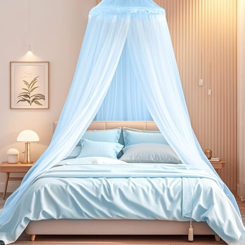 Moskitonetz Bett für Doppelbett Einzelbett, 0,6m x 2,5m x 10,5m Mückennetz Bett, Hochwertiges XXL Reise Betthimmel, Feinmaschiges Betthimmel Insektenschutz für Zuhause und Indoor Outdoor