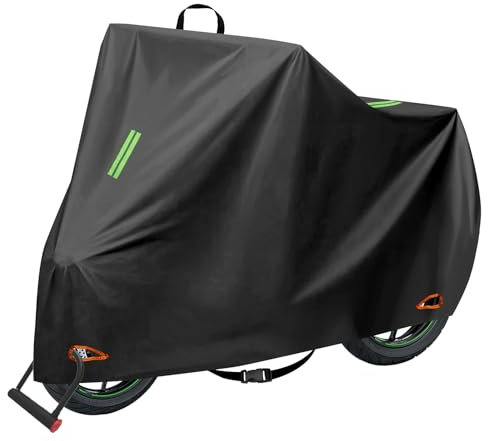 CICMOD Motorradabdeckung Outdoor Motorrad Abdeckplane 210D Motorrad Garage Plane, Winterfest Wasserdicht Motorradplane für Moped Roller Motoroller (245x105x125cm)