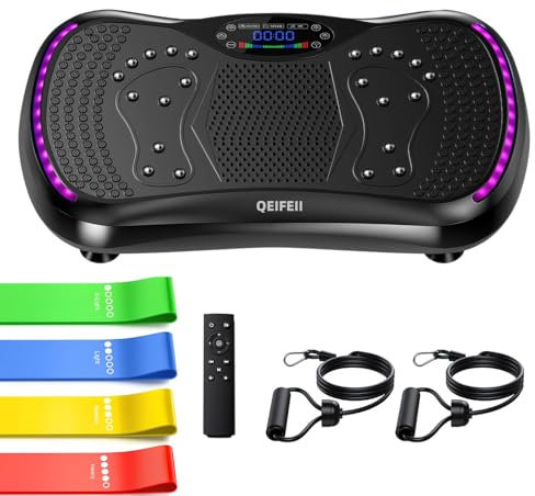 Vibration Plate Exercise Machine, 3D Vibrating Plates for Weight Loss and Lymphatic Drainage, 200 Adjustable Speeds Max Weight 600 Lbs, Whole Body Workout Sculpting Platform for Home Fitness