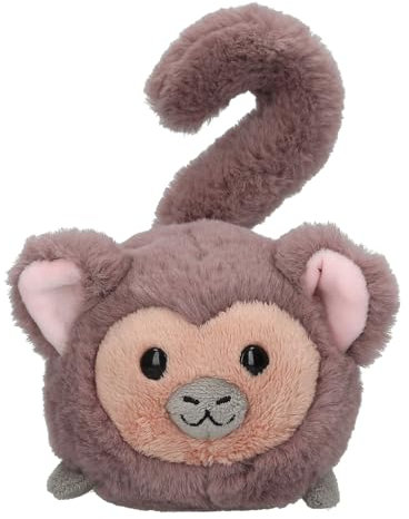 Depesche 13602 TOPModel Juicy - Kuscheltier Äffchen in Braun, mit rundem Körper, ca. 12 cm großes Plüschtier mit langem Schwanz