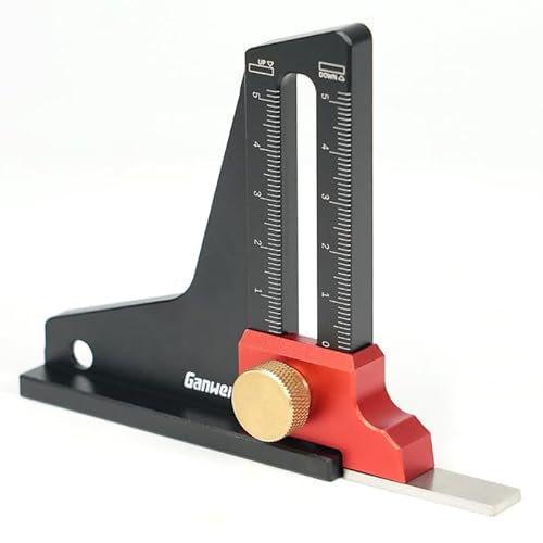 WSOOX Höhenmesser Tiefe Höhe Sägelehre Aluminiumlegierung Höhenmesser für Tischler für Fräsereinstellungen, Tischkreissägeneinstellungen