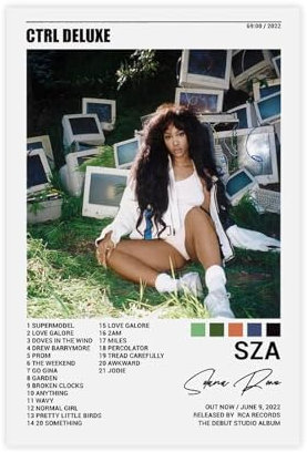 SZA Ctrl Albumcover Leinwand Poster Wandkunst Dekor Druck Bild Gemälde für Wohnzimmer Schlafzimmer Dekoration 30 x 45 cm