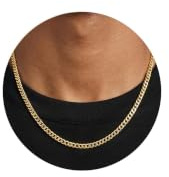 ZHESHY Halskette Herren Silberkette Goldkette Edelstahl/18K Vergoldet Panzerkette Kubanische Venezianierkette Silber Kette Für Männer Jungen Damen Wasserfester Schmuck Geschenk Accessoires Für Herren