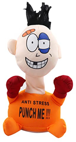 Jouet de Ventilation en Peluche électrique Confortable touchant Punch me poupée pour soulager Le Stress Pas de Batterie Orange, poupée émotionnelle Ventilation