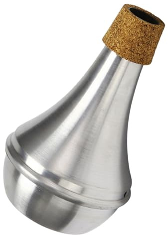 Trompetendämpfer aus Aluminiumlegierung mit Kork, Silber, Leise | Proben und Aufwärmen, Leicht Anzubringen und Abzunehmen, für Trompete und Horn