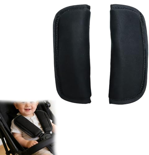 Wcawnlt Baby Sicherheitsgurt Schulterpolster, Weiche Gurtpolster für Kinderwagen und Kindersitz, Atmungsaktives Oxford-Material, Universal Passform, 2er Set (Ohne Klettverschluss–Geschlossenes Design)