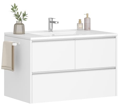 Hzuaneri Waschbeckenunterschrank Hängender Waschbecken mit Unterschrank