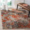 SAFAVIEH Boho Teppich für Wohnzimmer, Esszimmer, Schlafzimmer - Monaco Collection, Kurzer Flor, Grau und Orange, 240 x 300 cm