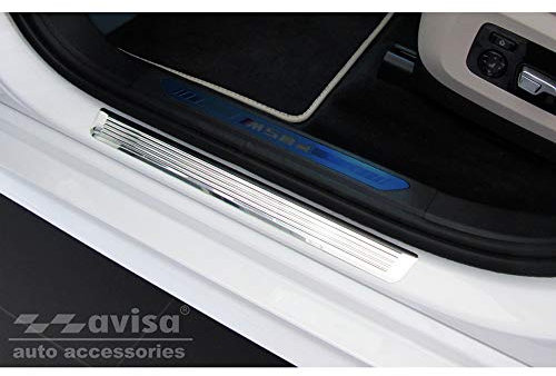 Avisa Inox door sill protectors compatible with BMW X7 G07 2019- 'Lines' - 4-pieces