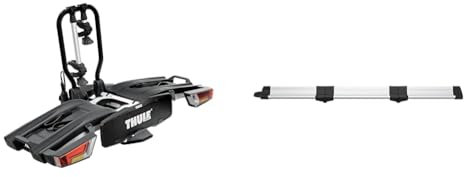 Thule 933100 Fahrradträger EasyFold XT, 2 Bikes, 13 pin & 933401 EasyFold XT Foldable Load Ramp