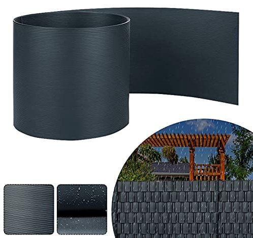 Aufun 20 Stück Hart PVC Sichtschutzstreifen Sichtschutz Windschutz Garten Doppelstabmattenzaun für Gartenzaun, Balkon, Anthrazit