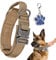 Verstellbare Hundehalsband Robuste Kontrollgriff, Taktisches Hundehalsband mit Robuste Metallschnalle für Mittlere Große Hunde,Hundehalsband breit 3.8CM,Halsband K9 Nylon XL Braun