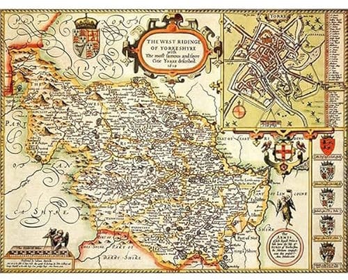 Yorkshire West Riding Historical Map 400 Piece Jigsaw Puzzle