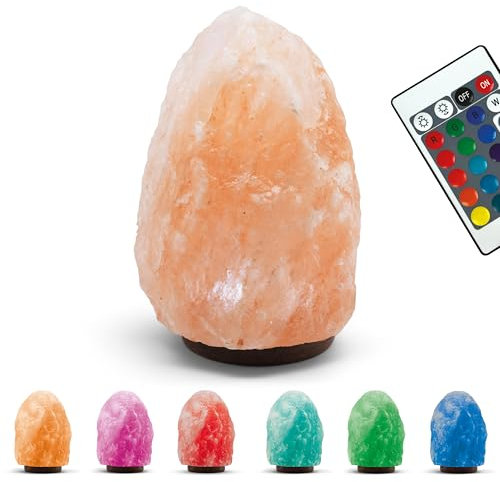 InGenious Himalayan Pink Salt Lamp | Colour Changing LED RGB Desk Light with Remote Control