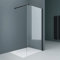 doporro Luxus Duschwand für Dusche Duschabtrennung 110x200cm Schwarz Walk-In Dusche 8mm ESG-Sicherheitsglas Klarglas inkl. Nanobeschichtung Bremen01K