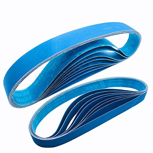 FEIHU Bandas abrasivas metálicas 50 x 1020 mm, 2 x grano 60/80/100/120/240/320. para lijar, pulir (12 piezas)