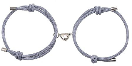 Paar Magnet Armbänder, Beziehung Armband Paar Geschenke für Freund Freundin Männer Frauen und Liebhaber, 2 PCS Mutual Matching Couple Armbänder mit Liebe Herz Anhänger